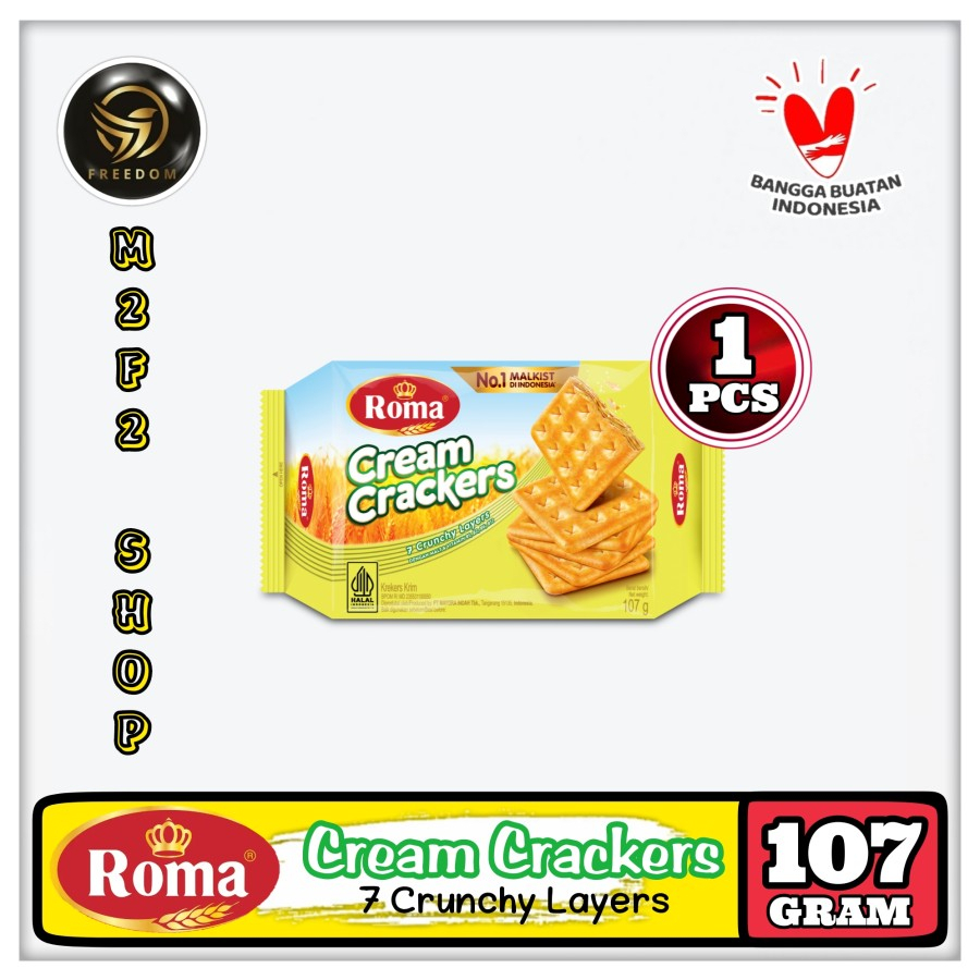 

Roma Biskuit Krekes Krim | Cream Crackers - 107 gr (Kemasan Satuan)