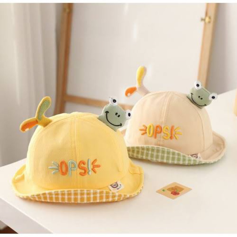 Topi Bucket Balita Frog 3D Variasi