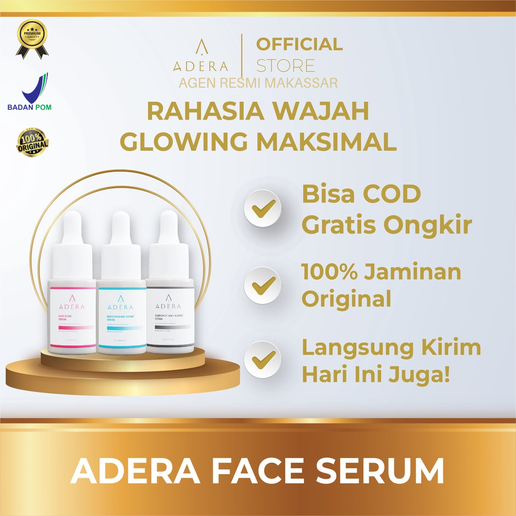 Paket Perawatan Kecantikan  Serum Adera Wajah Darkspot Acne Brightening Glowing Putih Bersih Bebas B