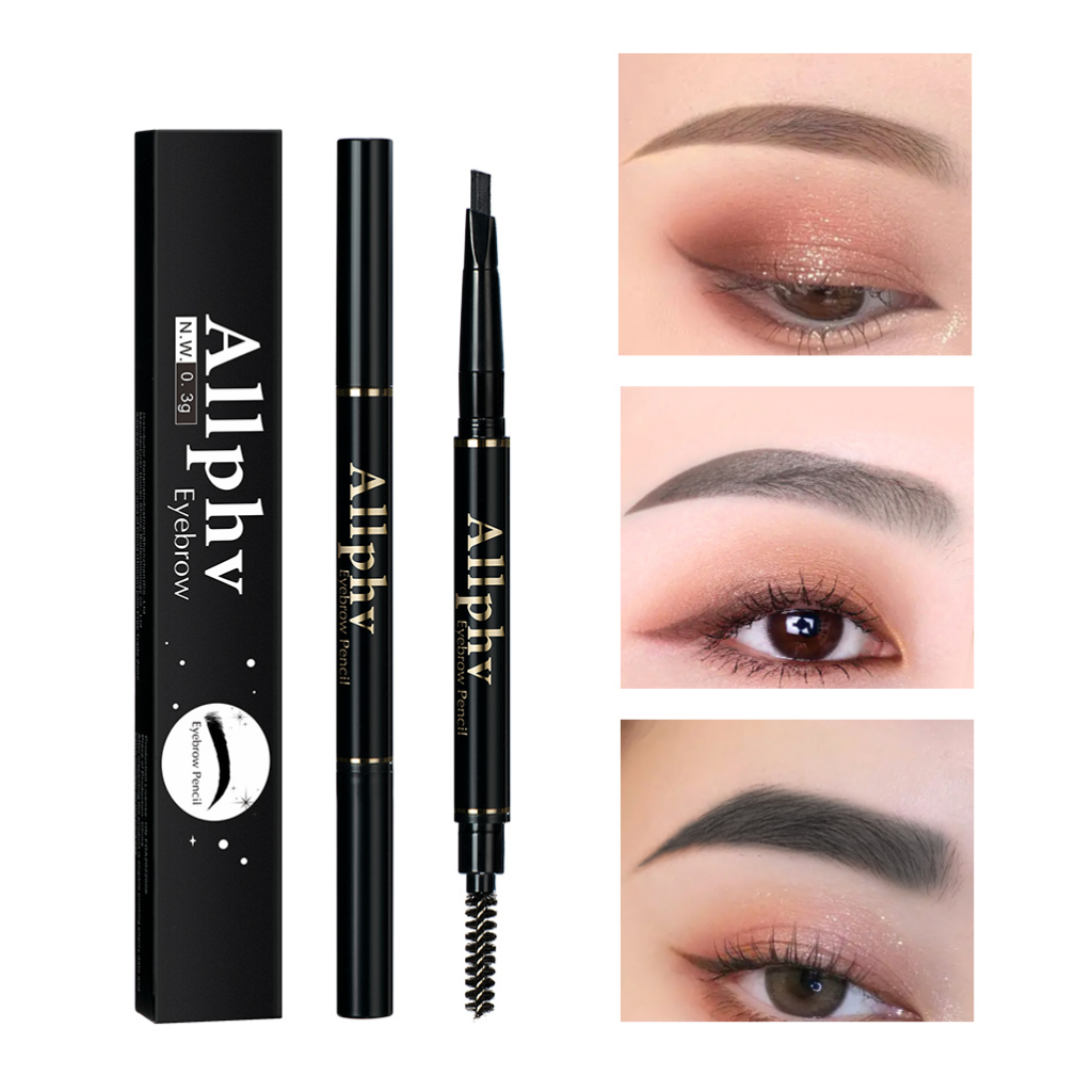 Allphv Eyebrows Pencil Waterproof  Long Lasting Double Ended  No Blooming Rotatable Triangle Pensil Alis 5 Color