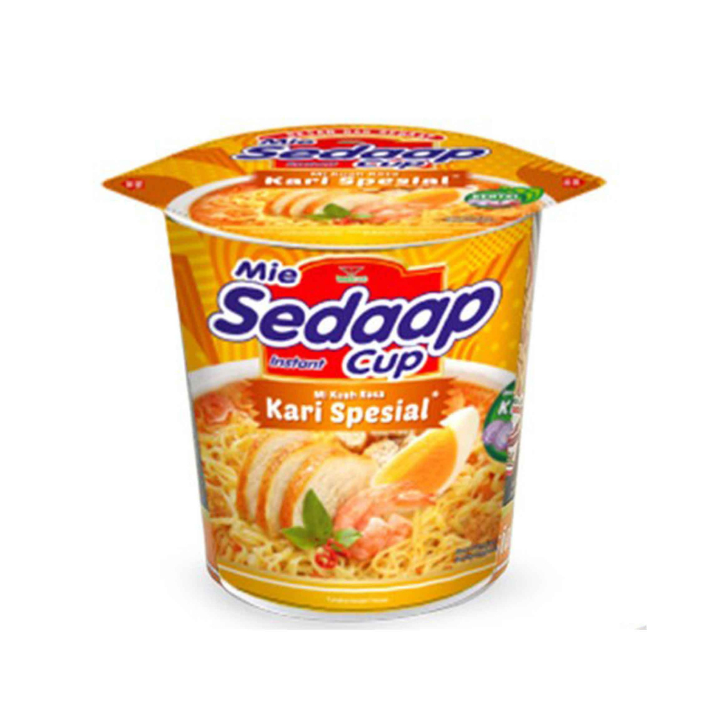 MIE SEDAP CUP/ MIE RASA KARI SPESIAL/ MIE INSTAN KUAH/ 81g