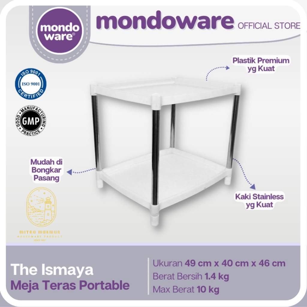 SALE!! MONDOWARE MEJA PLASTIK MEJA TERAS PORTABLE PREMIUM ISMAYA TABLE T4050 MEJA MURAH