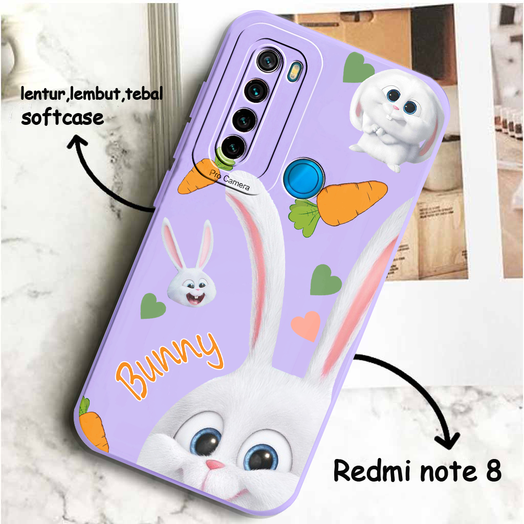 R127 Case Hp Xiaomi Redmi Note 8 - PIcks Store - Aesthetic Casing Cute Funny Carrtoon Rabbit Bunny -