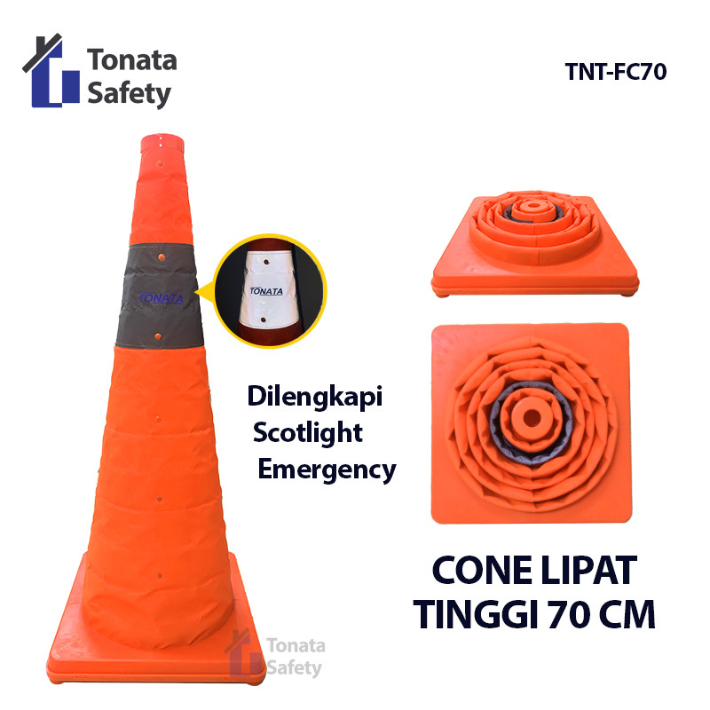 Foldable Traffic Cone Emergency 70 cm / Kerucut Lalu Lintas Lipat