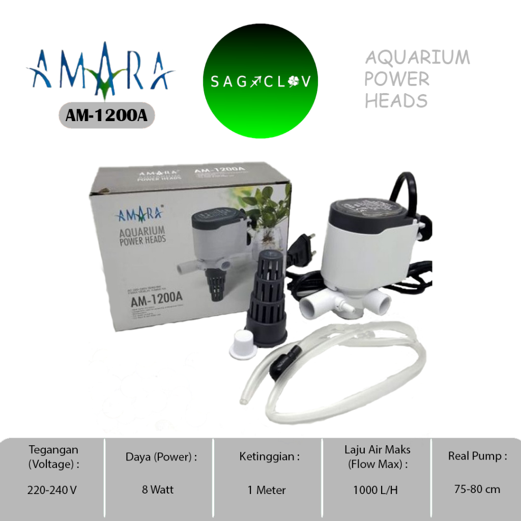 Pompa Air Celup Aquarium Amara AM 1200A Pompa Aquarium Amara AM 1200A