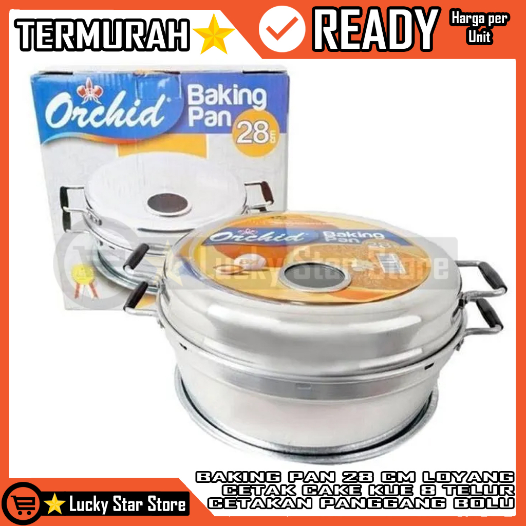BAKING PAN ORCHID 28 CM 8 TELUR PEMANGGANG KUE BOLU ALAT PANGGANGAN BEKING CETAKAN OVEN KOMPOR GAS L