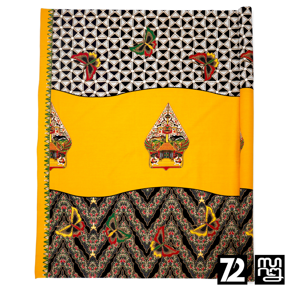 KAIN BATIK PREMIUM Bahan Katun Motif Wayang Kupu Warna Kuning 721466 Cap 72 Jarik Jarit Samping Kebat Panjang Batik Katun Modern Premium Bahan Seragam Batik Pernikahan Kantor Keluarga Murah Kamen Jadi Batik Bali Lembaran