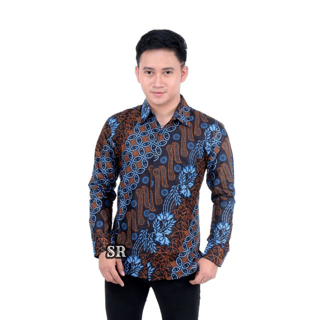 Saroja | Kemeja Batik Pria Seno Biru | Atasan Pria