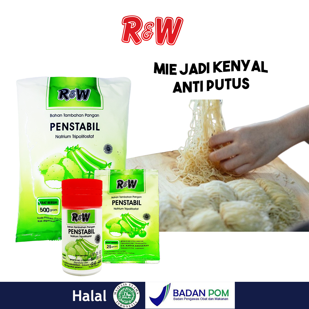 Pengenyal Penstabil Bakso Mie Nugget Halal Rajawali R&amp;W RW 10 g