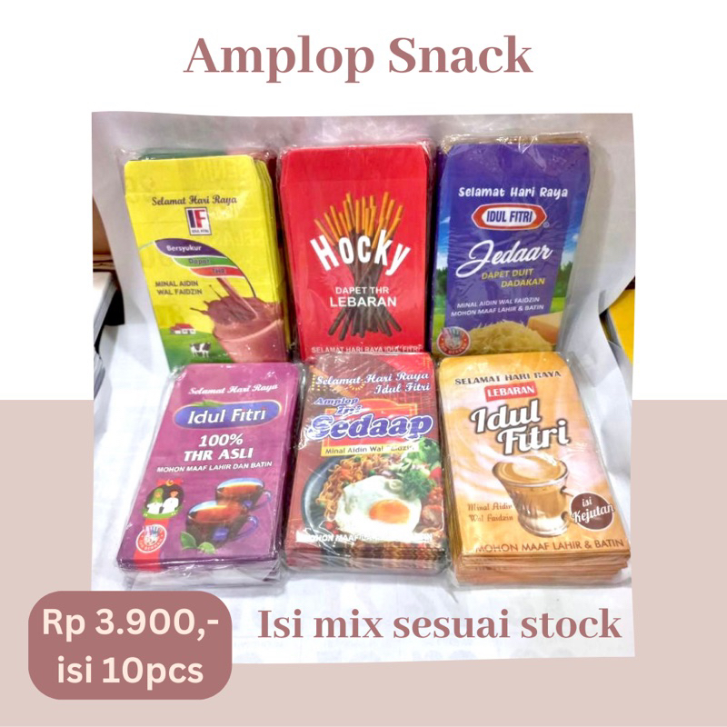 

Amplop thr lebaran idul fitri snack isi 10 unik angpau ramadhan gift Eid Mubarak gift card kartu