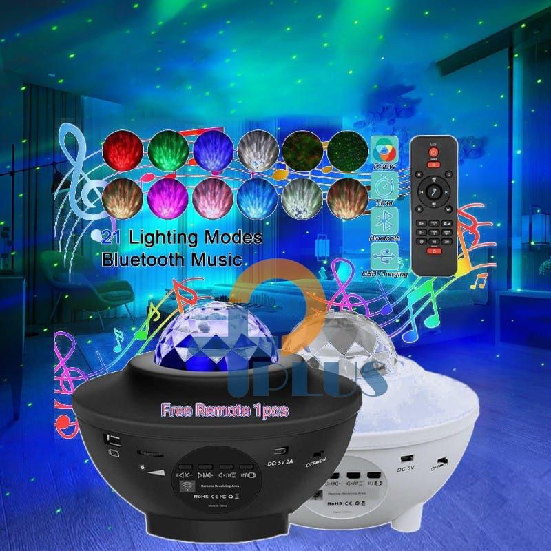 [ Pplus ] Lampu Proyektor Dengan Speaker Langit Malam Bintang 2 IN 1   Lampu Starry Projector Light Lampu Tidur/ Lampu Proyektor Galaxy / Lampu tidur anak / lampu dekorasi ruangan live / Starry proyektor  kamar aesthetic / Lampu Proyektor untuk Pesta