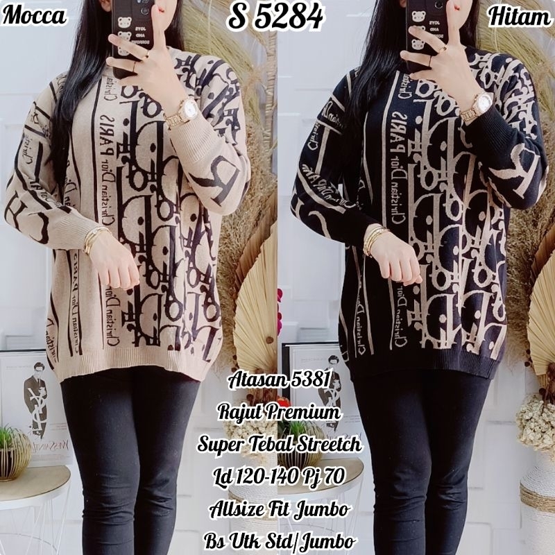 S 5284 Atasan Rajut Premium Jumbo Diore 5381