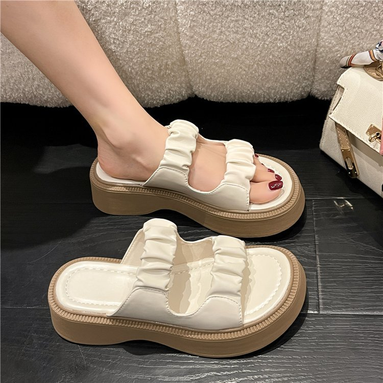 COD POS 453 Sandal Wedges Korea Wanita Design Model Terbaru Hak Tebal Wedges Tebal