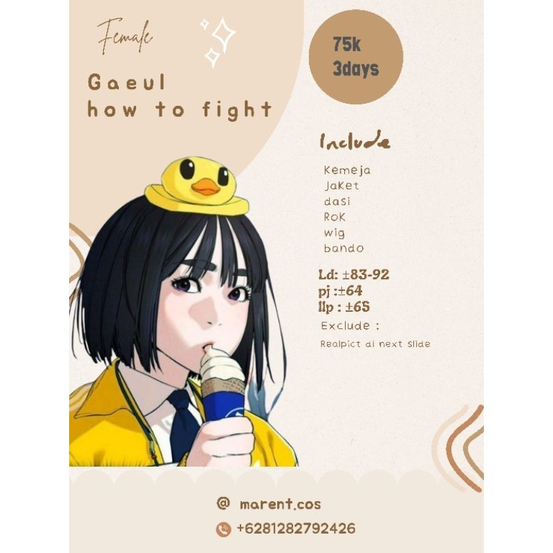 Rental Costum Cosplay Gaeul How To Figh*