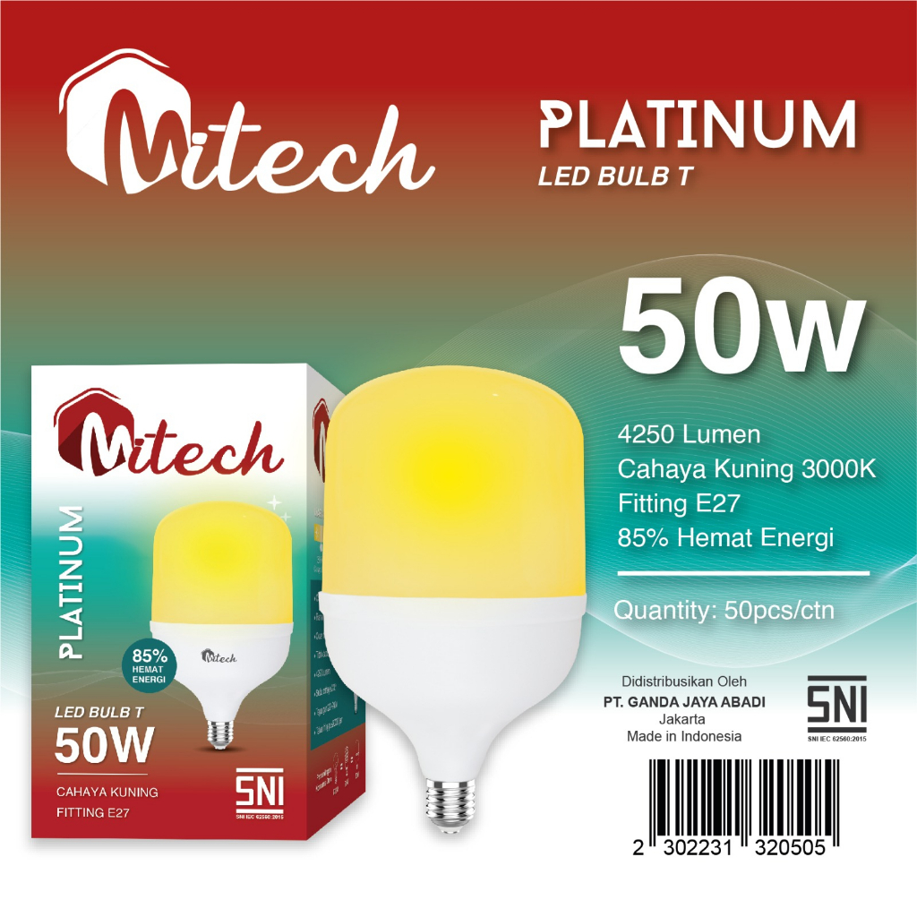 Kuning / Warm White Lampu Led MITECH 50w Kapsul 50watt WarmWhite