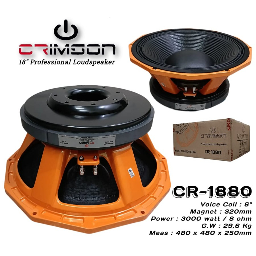 KOMPONEN SPEAKER CRIMSON CR-1880 SPEAKER 18 INCH CR1880