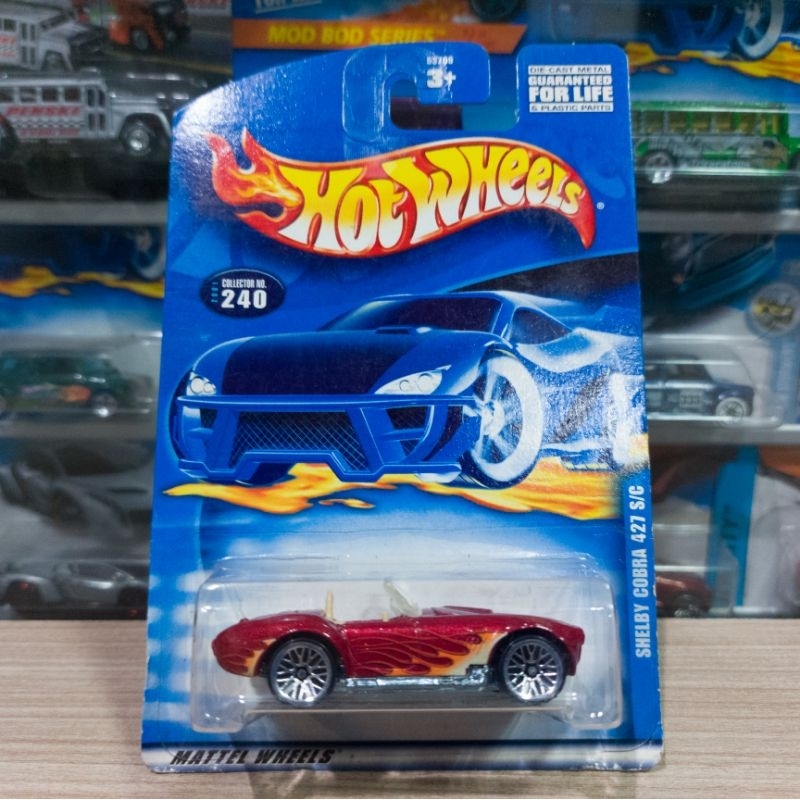 Hot Wheels Shelby Cobra 427 S/C - Red Flame - Blue Card