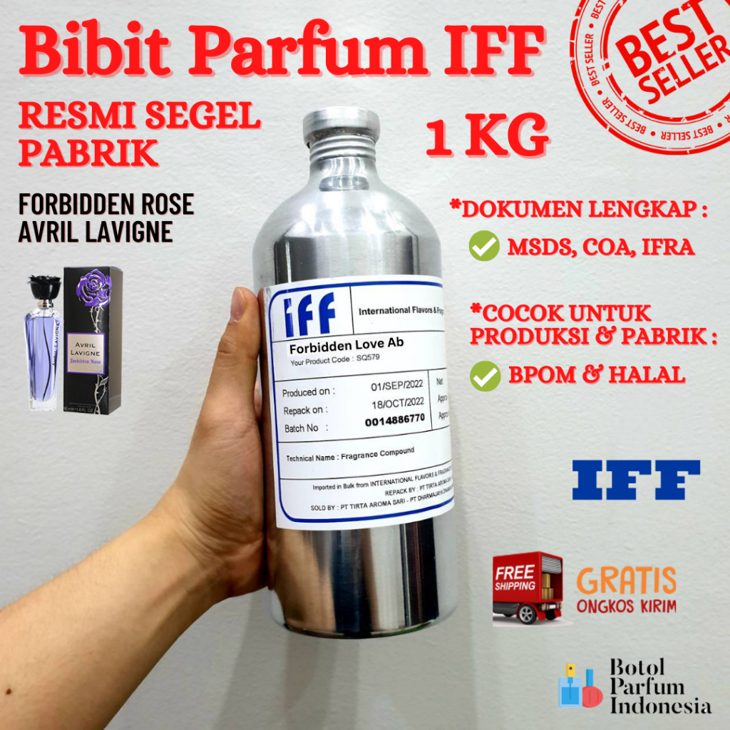 BIBIT PARFUM SEGEL FORBIDDEN LOVE AB BY IFF MURNI 100% - MSDS COA IFRA
