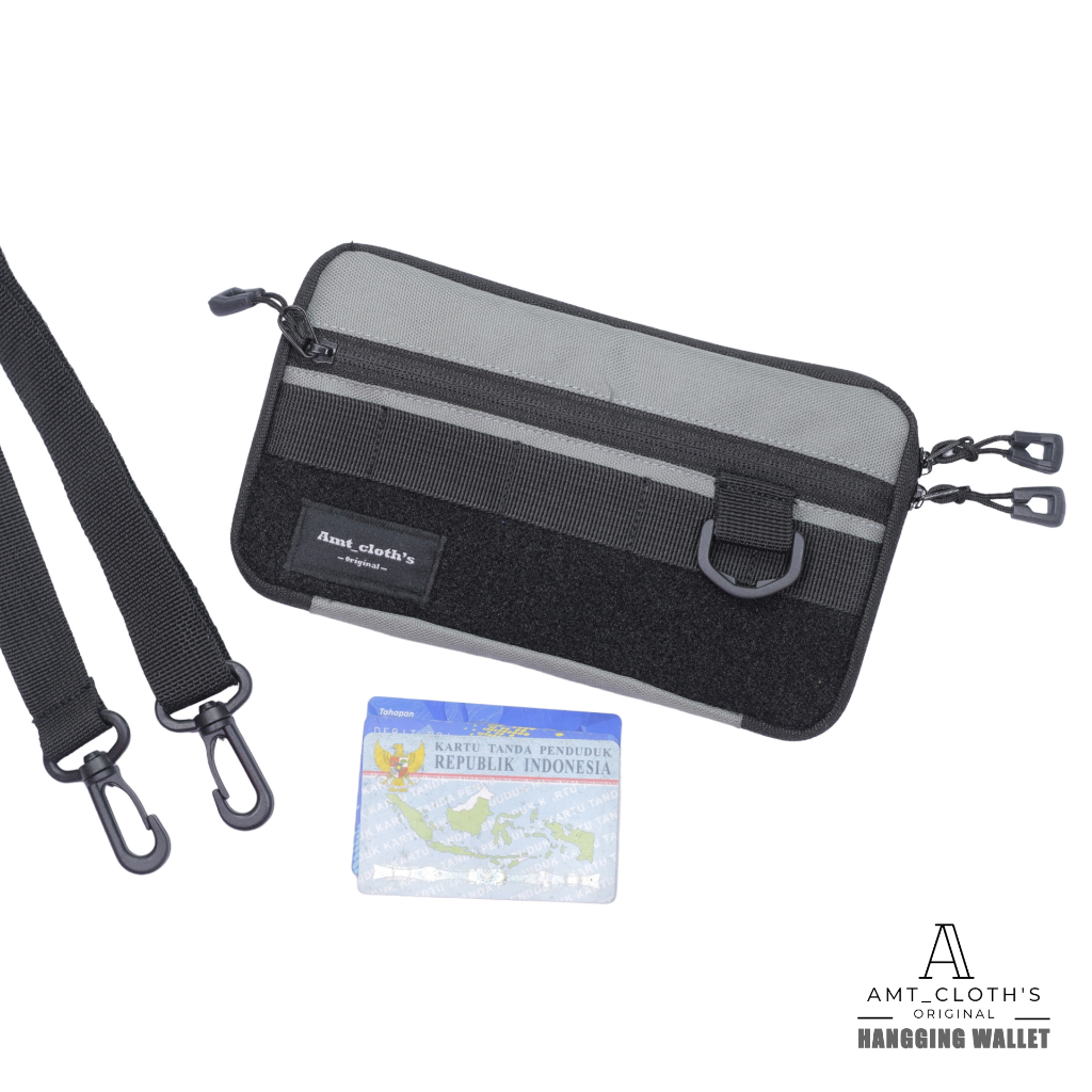 AMT - Hanging Wallet - Tas Tangan Tas Selempang Pouch Bag Sling Bag Hand Bag Hanging Bag - Canvas Velcro