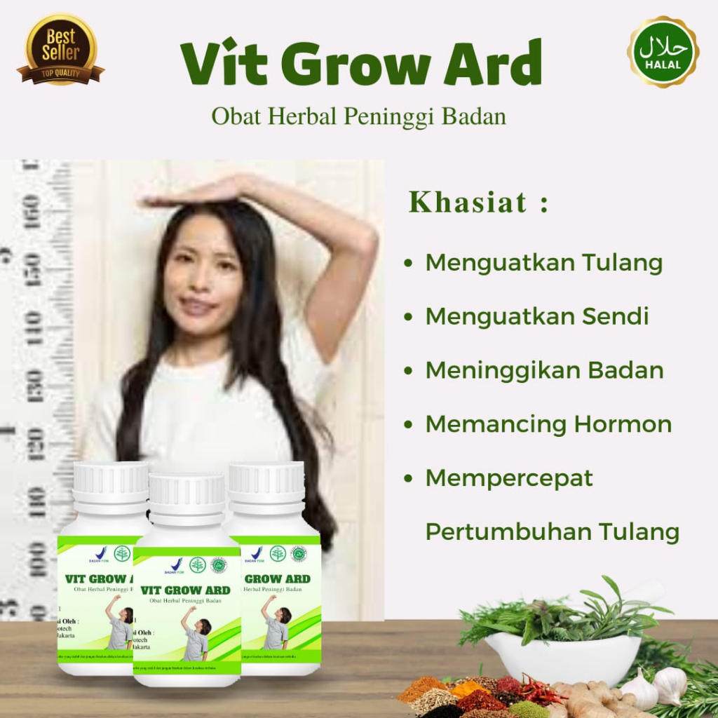 VIT GROW ARD Obat Peninggi badan dewasa super cepat 100% Ori Peninggi badan dewasa 20 Tahun Keatas S