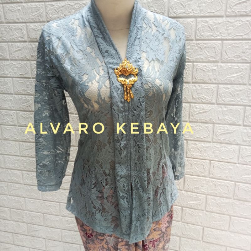 atasan kebaya kartini brokat halus strait melar lengan panjang brukat modern baju tradisional jawa