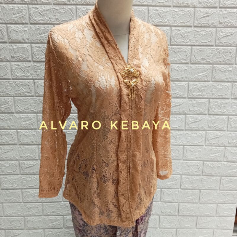 atasan kebaya kartini brokat halus strait melar lengan panjang brukat modern baju tradisional jawa