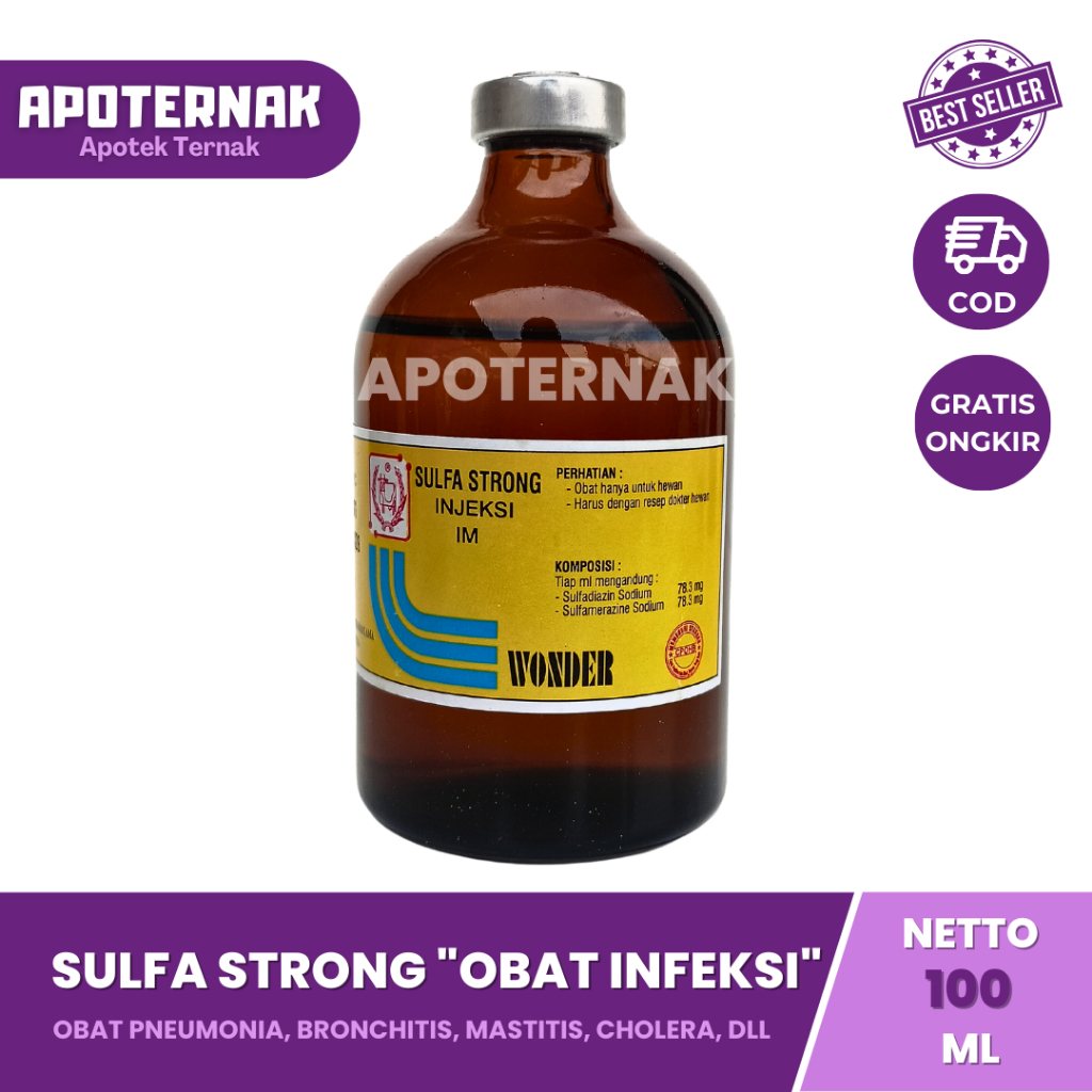 SULFA STRONG 100 ml | Obat Diare Mastitis Kambing Sapi Koksi Ayam dll | Sulfastrong | WONDER