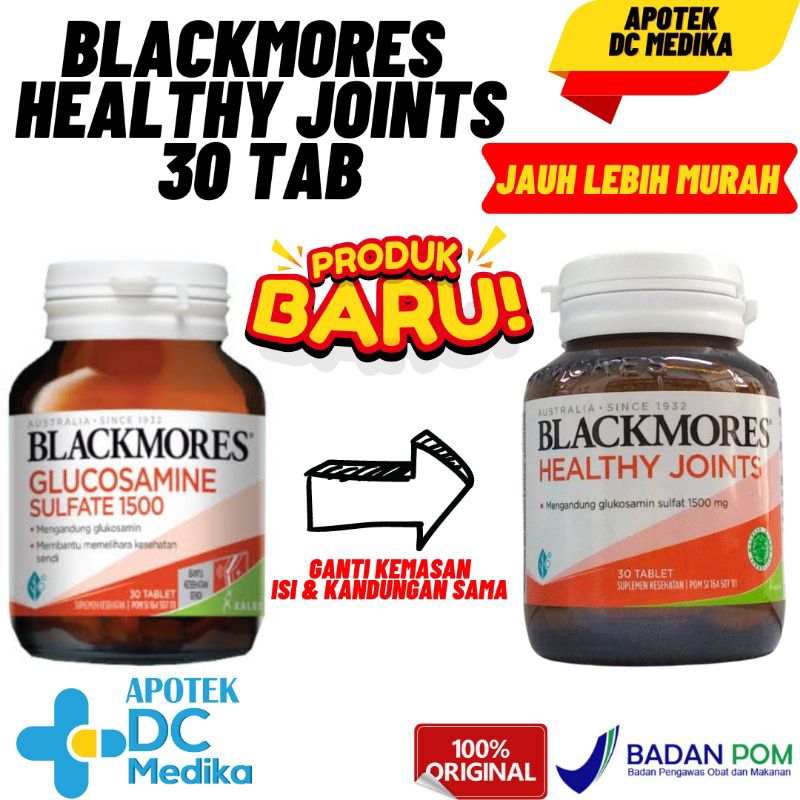 BLACKMORES HEALTHY JOINTS / GLUCOSAMINE SULFATE 1500MG / 30 TABLET / SUPLEMEN SENDI / KESEHATAN TULANG / JOINTS / BLACK MORES