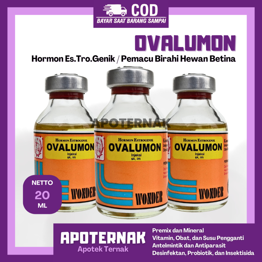 OVALUMON 20 ml | Hormon Pemacu Birahi Hewan Betina | Reproduksi Hewan Betina | WONDER