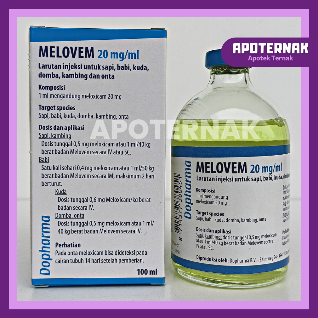 MELOVEM 100 mL | Injeksi Melovem 20 mg | Melovem Injeksi Hewan