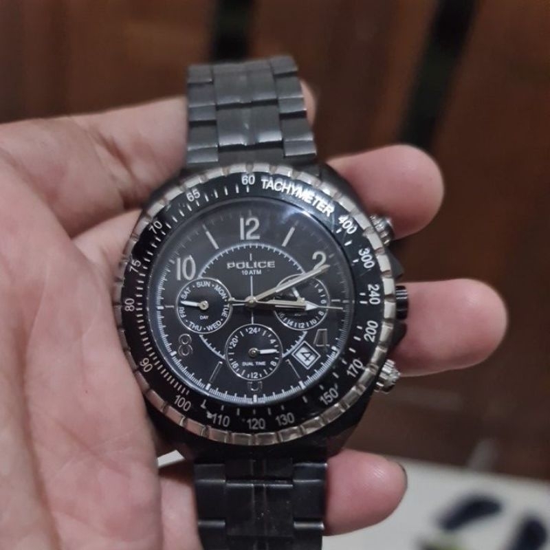 jam tangan police original 14343J preloved second bekas