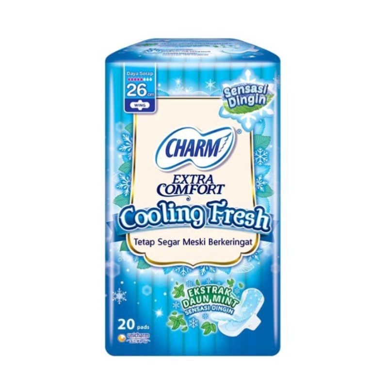 Pembalut Charm Cooling Fresh Wing 26 cm 18 pads