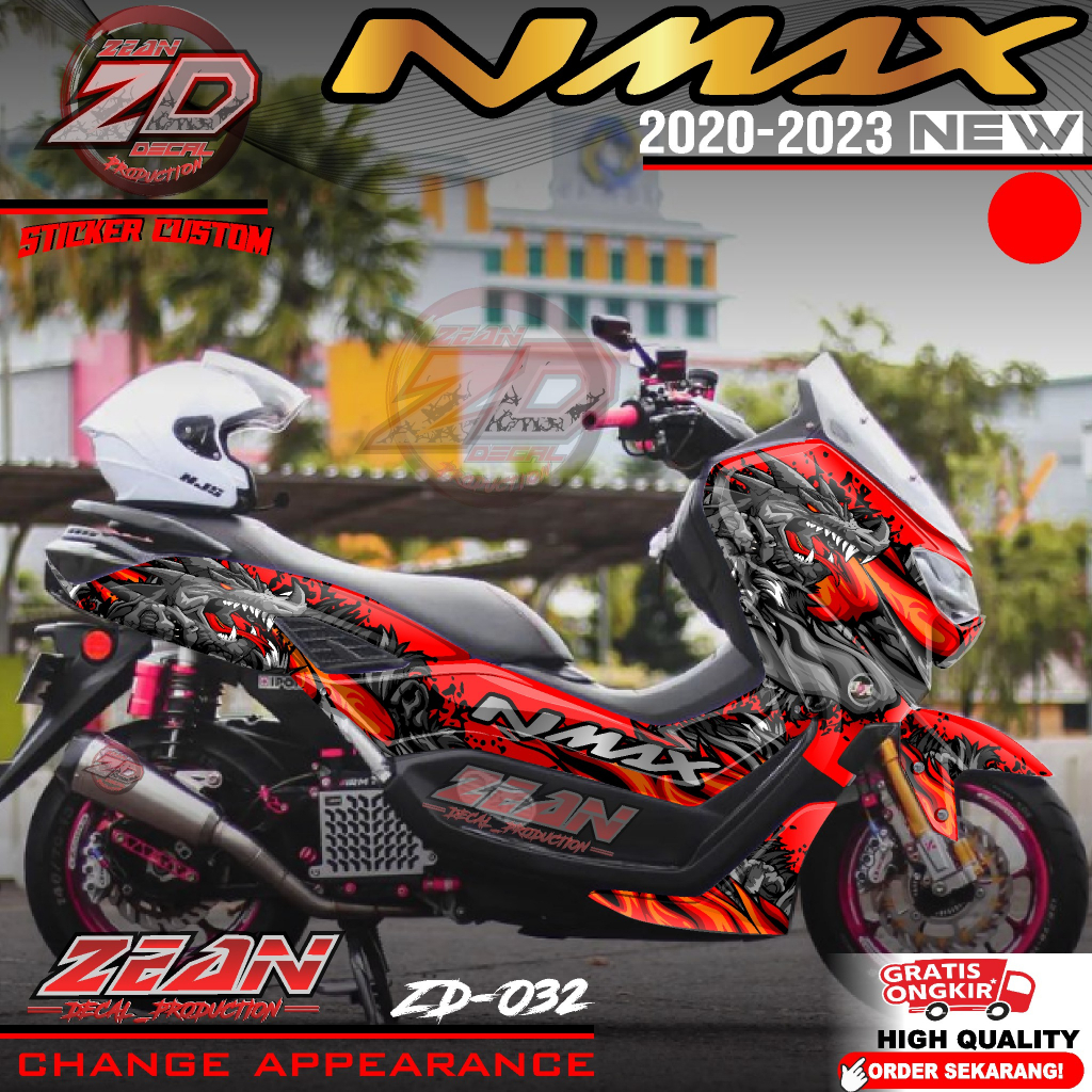 (COD) TERBARU Decal Sticker Yamaha Nmax 155 New 2020 2021 2022 2023 Fullbody - Stiker Maxi Nmax New Full body Motif Racing  Design Ular Naga The Dreagon Ragnarok ZD 32