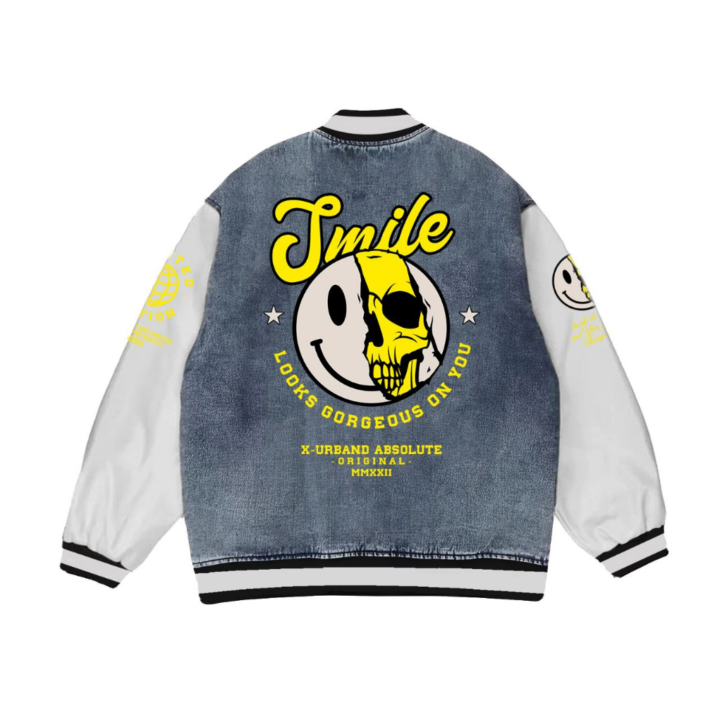 Dhozen Varsity Jacket Denim Smile A261