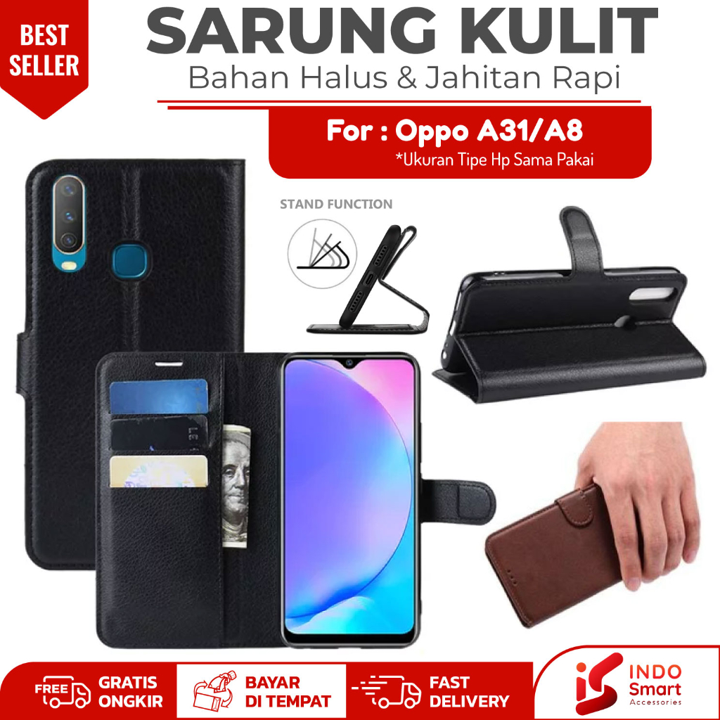 Oppo A31 A8 / Case Oppo A31 A8 A 31 / Casing Opo A8 / Leather Wallet Case Dompet Sarung Kulit Hp