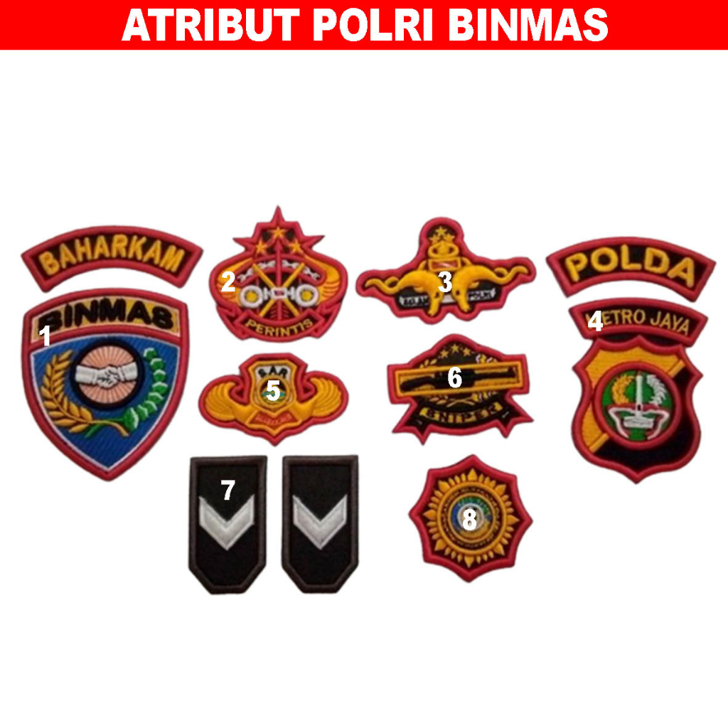 ATRIBUT POLRI BINMAS BORDIR TIMBUL