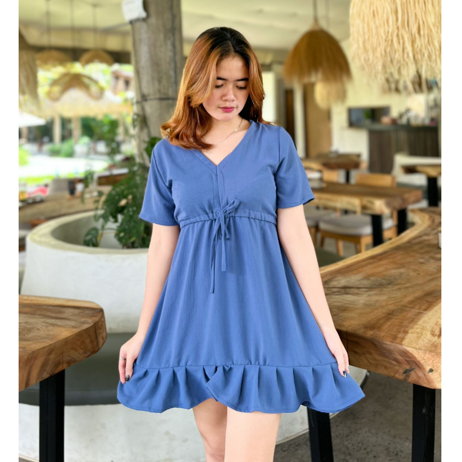 AIRFLOW DRESS V RAMPLE TALI PINGGANG/TIDAK MUDAH LECEK DASTER BALI PREMIUM