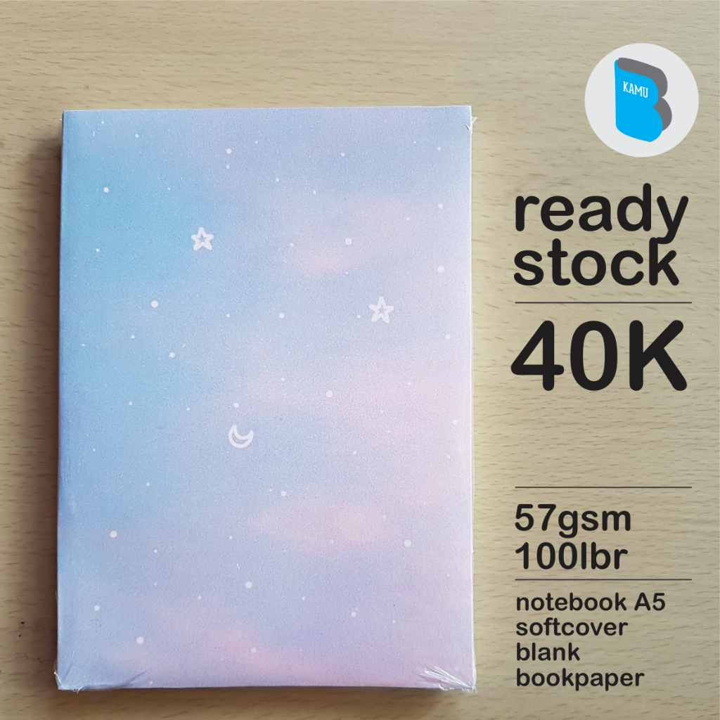 

[57/72/90 gsm] Notebook Buku Catatan Diary Jurnal Bookpaper Kosong - Blue Sky Star