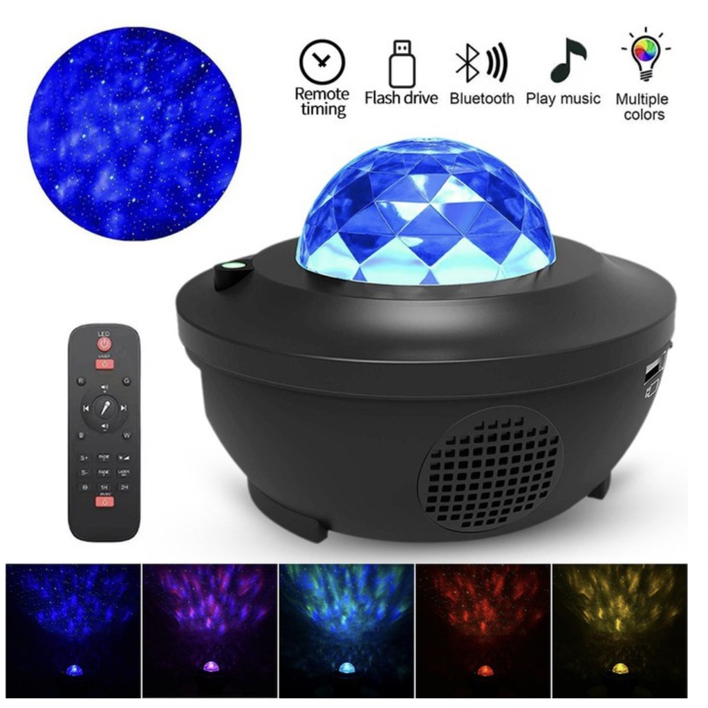 Lampu Projector Galaxy 2 in 1 - Proyektor &amp; Bluetooth Speaker - Lampu Langit Malam - Lampu Tidur Aesthetic