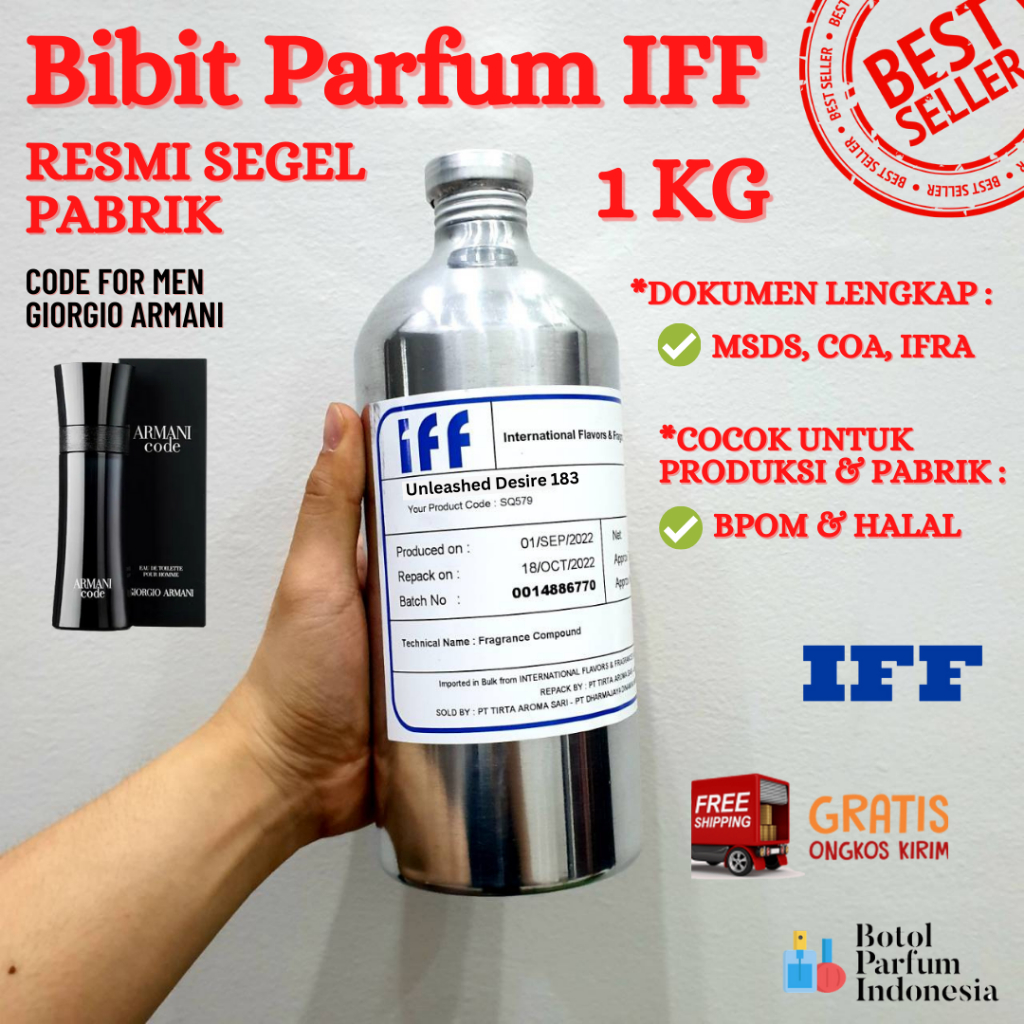 BIBIT PARFUM SEGEL Unleashed Desire 183 BY IFF MURNI 100% - MSDS COA IFRA