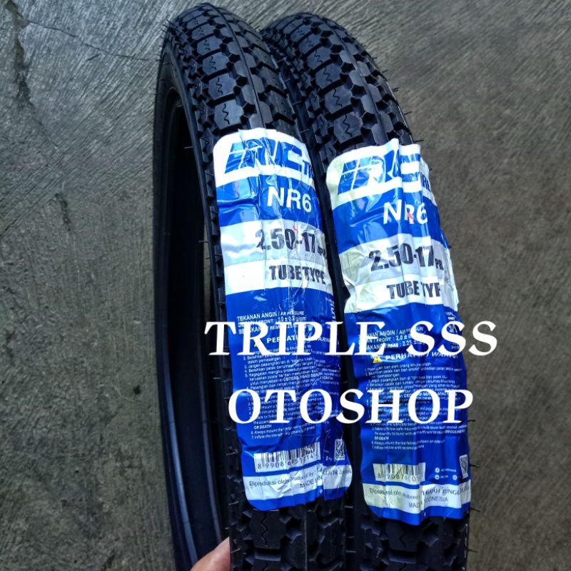 BAN LUAR IRC RING 17 BATIK KOTAK / TAHU UKURAN 250 - 17 NR6