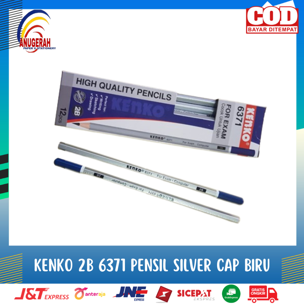 

KENKO 2B 6371 PENSIL SILVER CAP BIRU (LSN)