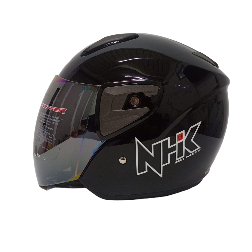 HELM NHK R7 SR SOLID POLOS BLACK HELM NHK HALF FACE ORIGINAL TERBARU KYOTO GALAXY R 7 R-7