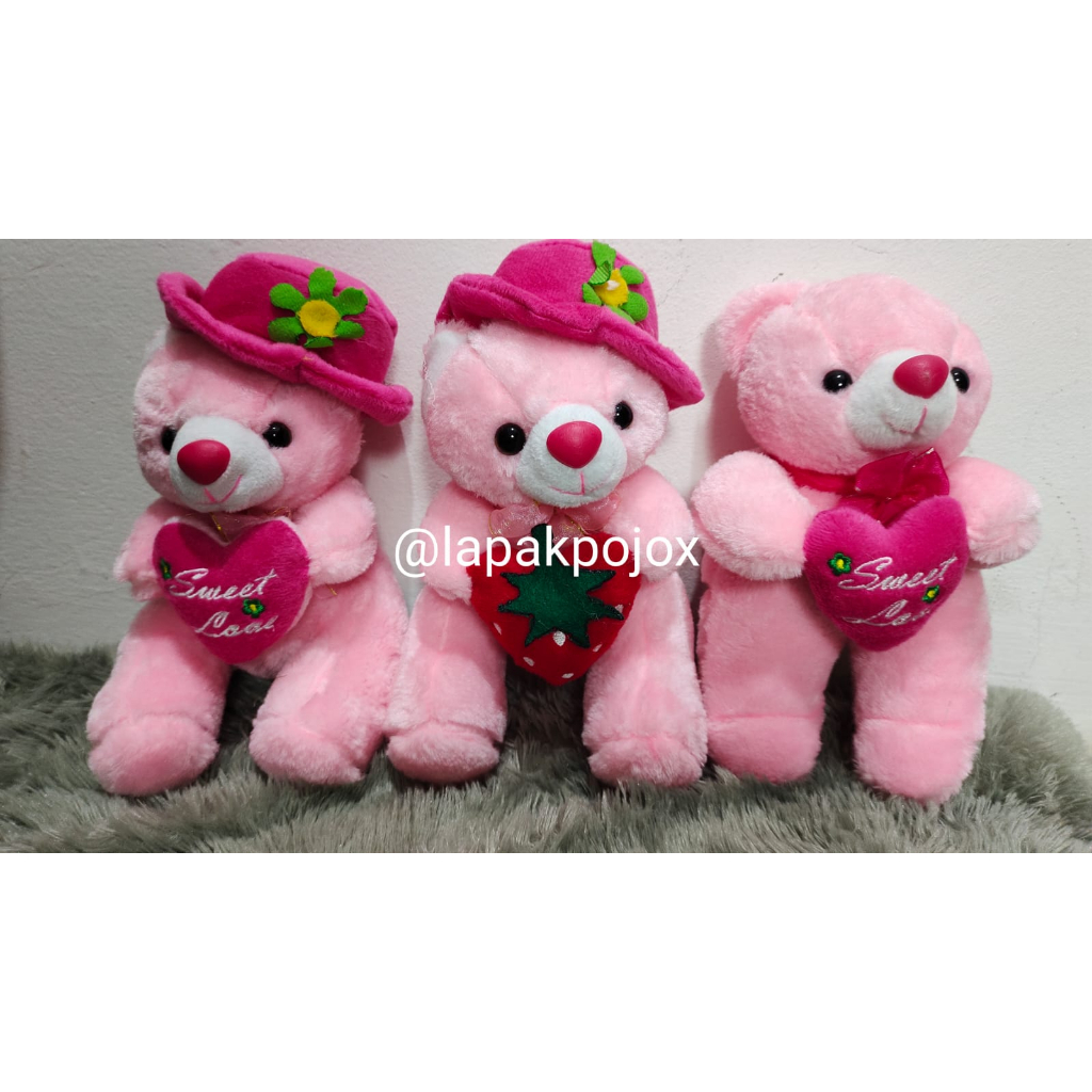 Boneka Kelinci dan Bear duduk Love lucu size S