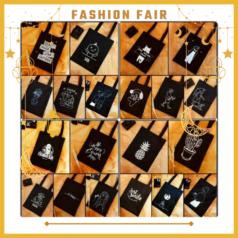 Fashion Fair - (B) TOTEBAG PAKAI PEREKAT Tote bag kpop murah wanita custom motif