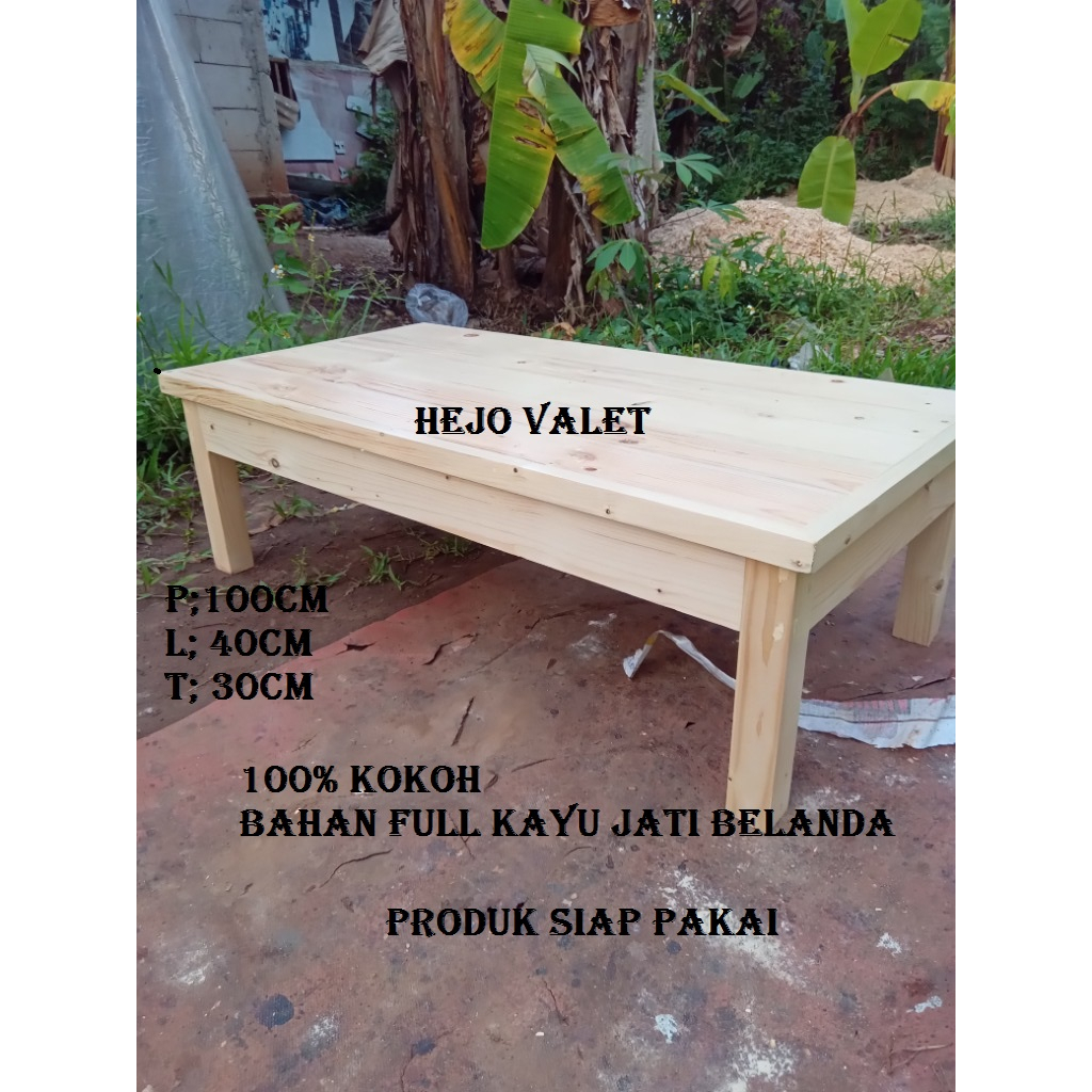 MEJA SETRIKA LESEHAN KAYU JATI BELANDA SIAP PAKAI SERBAGUNA PANJANG 100CM LEBAR 40CM TINGGI 30CM