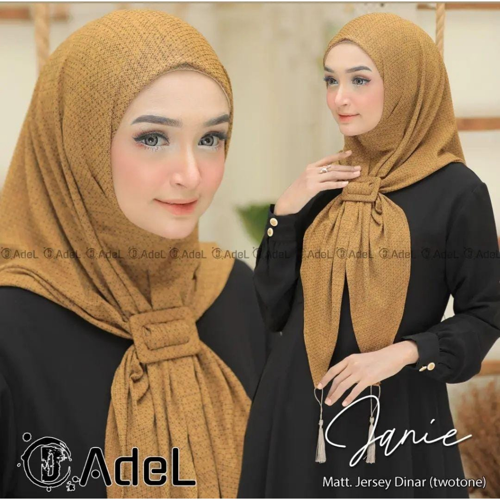 Janie ori adel hijab/ SEGITIGA INSTAN MOTIF jambul/ S3 instan TERbaru free gesper