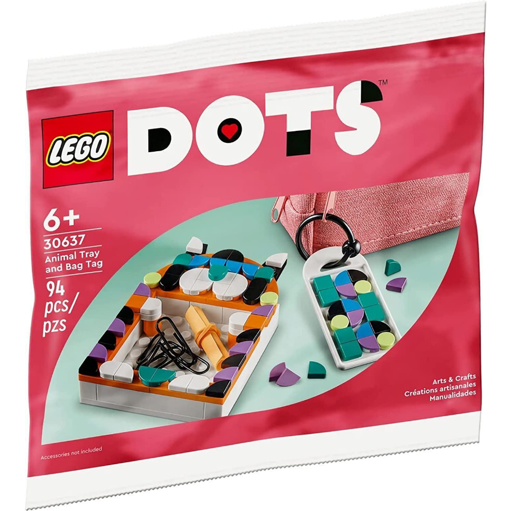 LEGO DOTS - 30637 Animal Tray and Bag Tag Polybag Set Building Kid Toy Storage Box Play Home Arts Cr