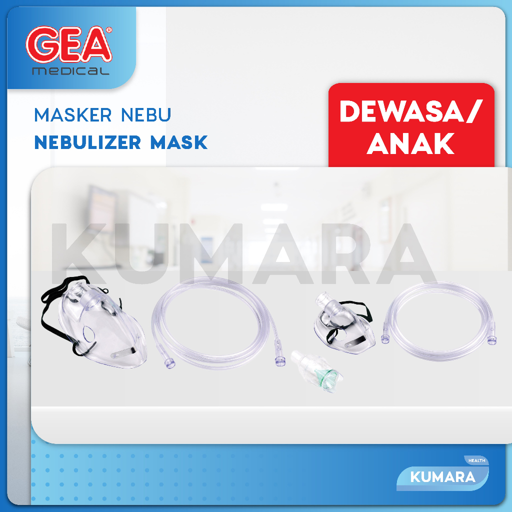 GEA - Masker Nebulizer Dengan Tempat Obat / Nebulizer Mask with Chamber
