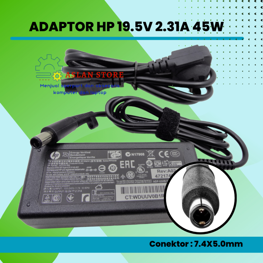 19.5V 2.31A 45W AC Adapter Charger HP ProBook 430 G1 820 G1 HP EliteBook Folio 9470M 9480M